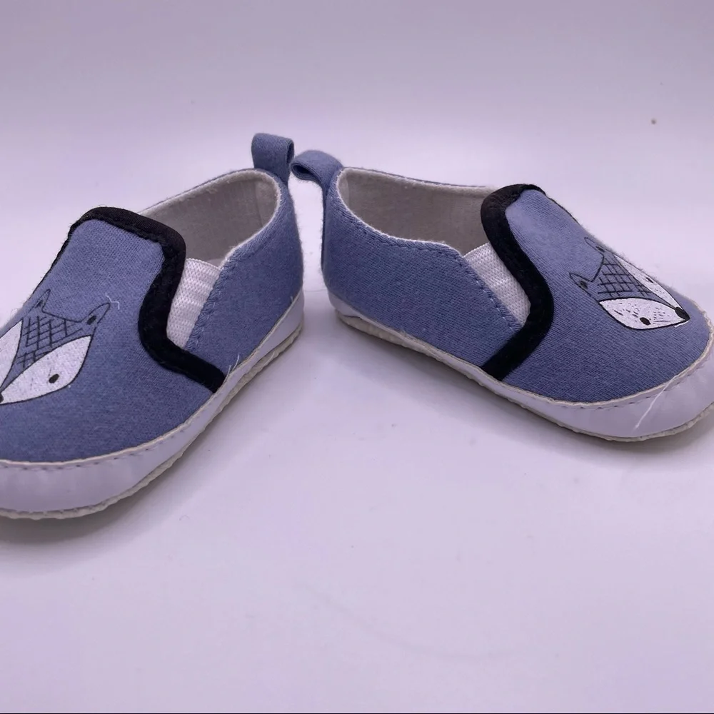 Chick Pea 6-9 Month Blue Fox Slip-On Soft Bottom Baby Shoes